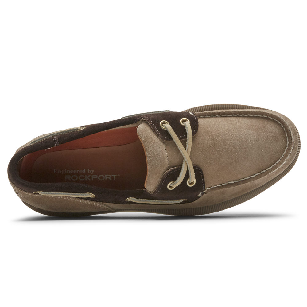 Rockport Mens Boat Shoes Grey - Perth - UK 391-SXKDJT